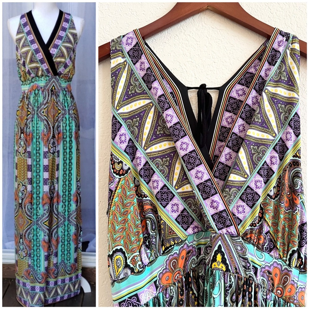 Le Lis‎ Geometric Colorful Sundress Maxi Dress Size XL